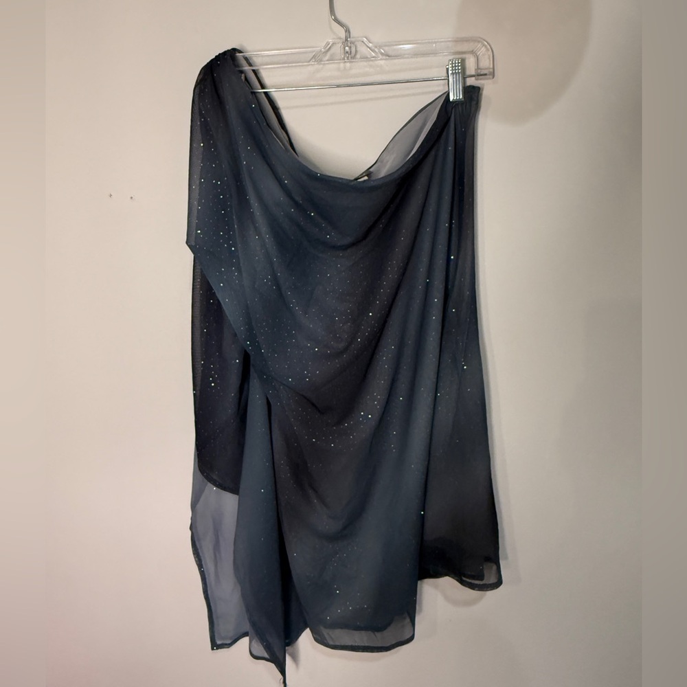 Dots Gray and Black One Shoulder Sparkle Dress